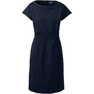 Lands End Women's Washable Wool Piped Sheath Dress
